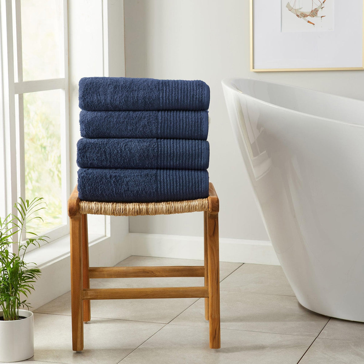 6 Piece Set Cotton Bath Towels - Kasper Collection