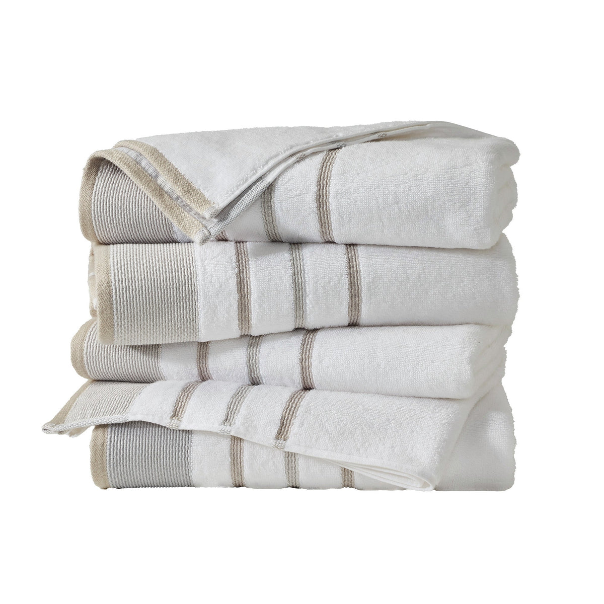 Decorative Cotton Stripe Bath Towel Set - Noelle Collection
